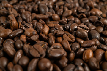Coffee beans close op isolated