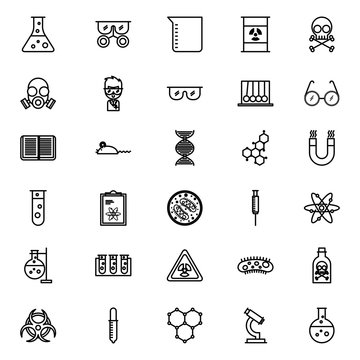 bundle of laboratory scientific icons