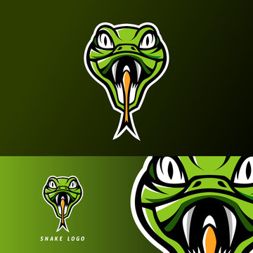 Green snake viper pioson mascot gaming esport logo for squad gaming team