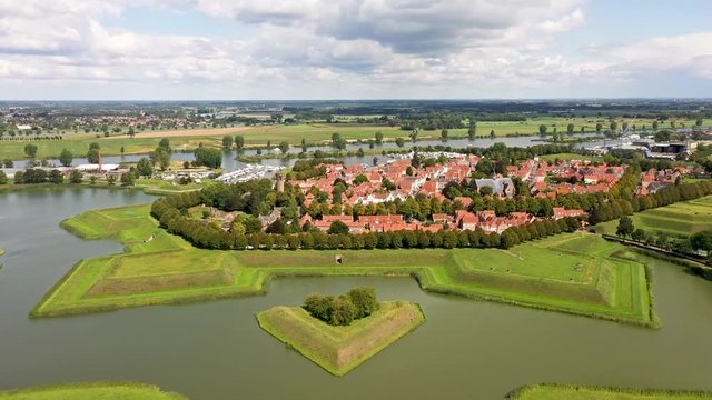 Fortress city Heusden, the Netherlands, from the air