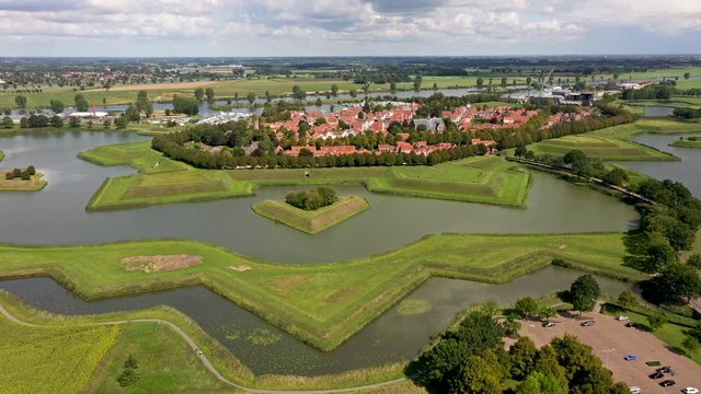Fortress city Heusden, the Netherlands, from the air