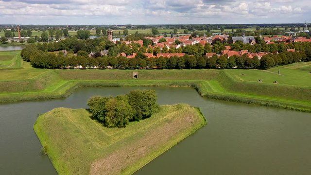 Fortress city Heusden, the Netherlands, from the air