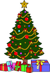 クリスマスツリーとプレゼント