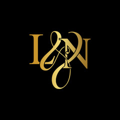 Initial letter LN L N luxury art vector mark logo, gold color on black background.	Initial letter LA L A luxury art vector mark logo, gold color on black background.	