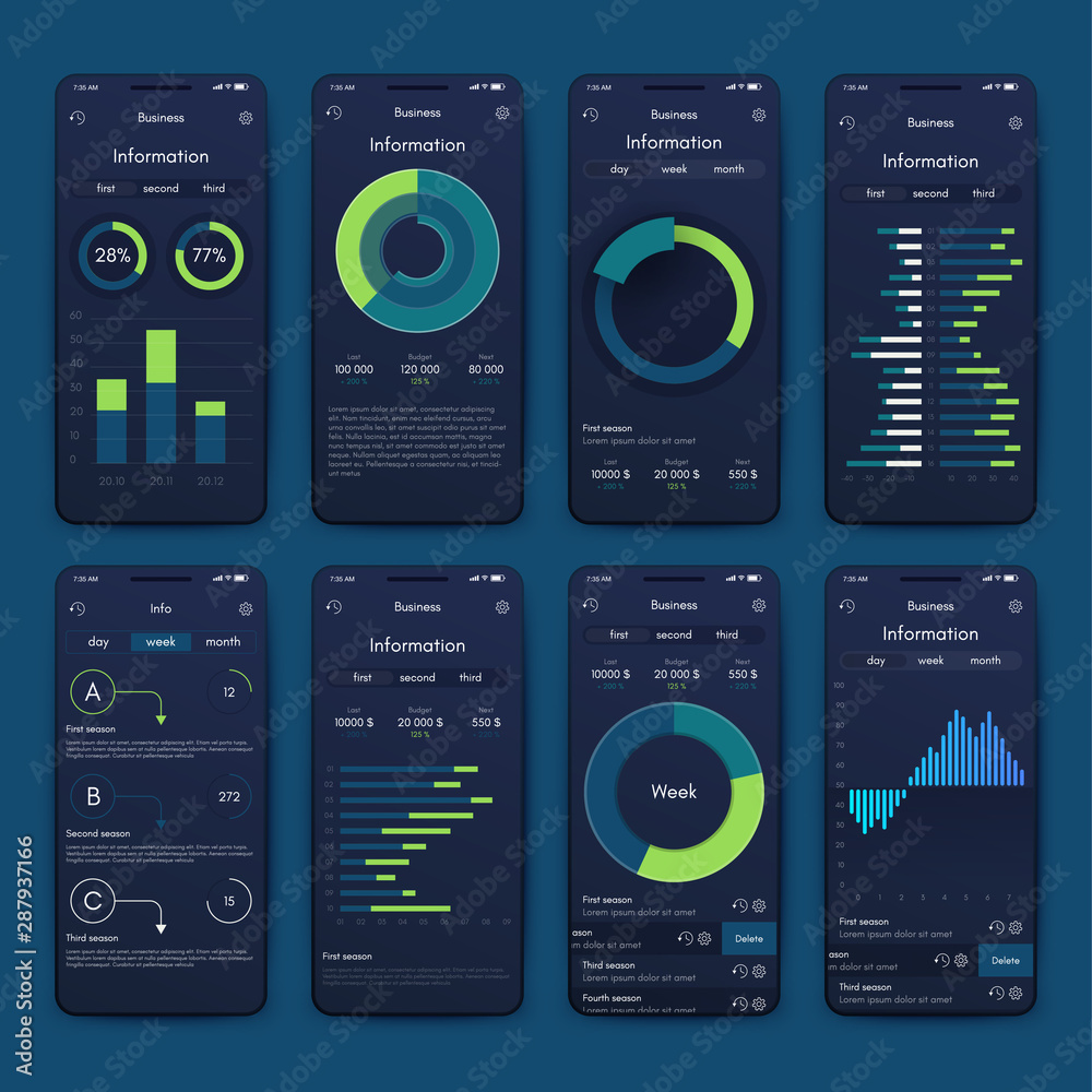 Wall mural vector graphics set mobile infographics. stock vector