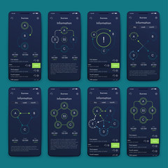 Different UI, UX, GUI screens and flat web icons for mobile apps