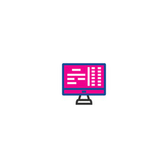 Monitor line icon in modern style on white background. Vector illustration flat design. Vector thin line illustration design. Phone line vector icon. Isolated flat vector design.