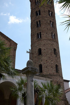 Ravenna, Italy - August 14, 2019 : View Of Santa Apollinare Nuovo Basilica And Bell Tower