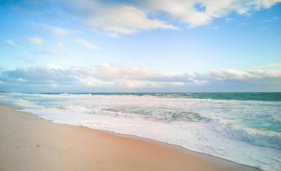 Fototapeta na wymiar Scarborough beach with wave and blue sea , in western australia