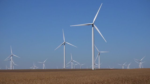 Windmills, Wind Turbines, Agriculture Field Generator Power, Electricity