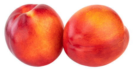 Nectarine fruit isolated on white background. Clipping Path