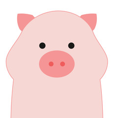 Obraz na płótnie Canvas pig face, head, farm animals, flat design