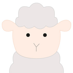 Sheep face, head, farm animals, flat design