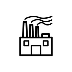 factory building flat icon trendy