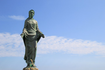 Naklejka premium Madonna statue at St. George Church Portofino, Italy.