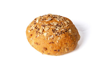 Whole wheat bread isolated on white background