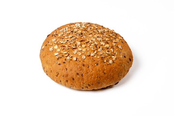 Whole wheat bread isolated on white background