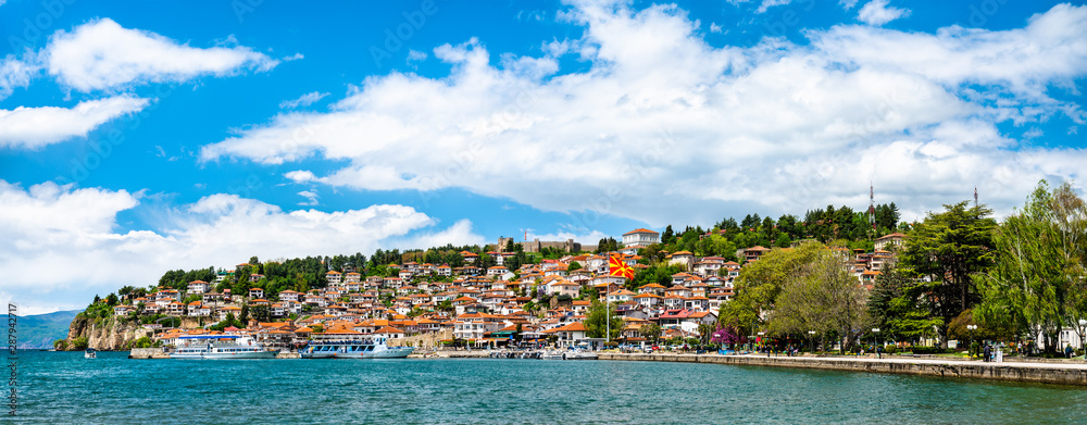 Wall mural Ohrid Town and Ohrid Lake in North Macedonia