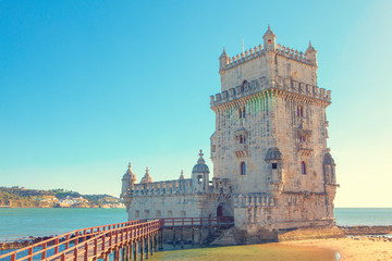 Fototapeta na wymiar famous Belem Tower in Lisbon , Portugal 