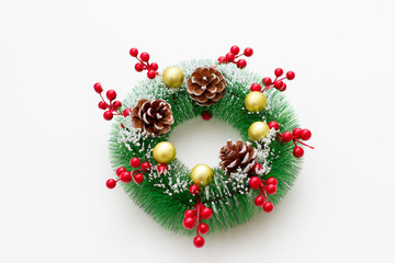 Christmas wreath on a white background