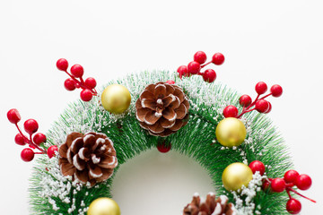 Christmas wreath with christmas cones