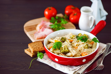 Vegetables with paste