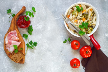 Vegetables with paste