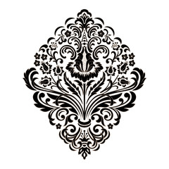 Vector damask element. Isolated damask central illistration. Classical luxury old fashioned damask ornament, royal victorian texture for wallpapers, textile, wrapping