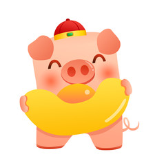 Piglet, Year of Pig, Rich Owner, New Year, Chinese New Year, Spring Festival couplets, New Year's Eve, Annual Meeting, Blessing, Red Flame, New Year celebrations, Spring Festival, New Year's Goods, Co