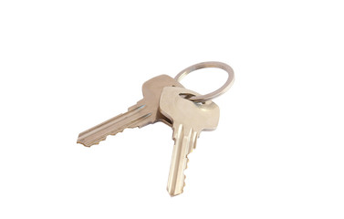 Door keys isolated on white background. key on a white background.