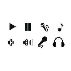 Obraz premium Black and white vector music icons