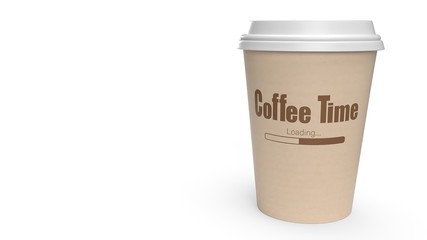  coffee cup on white  background  3d rendering