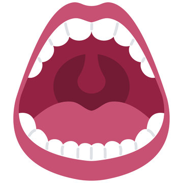 Open mouth vector cartoon illustration isolated on a white background.