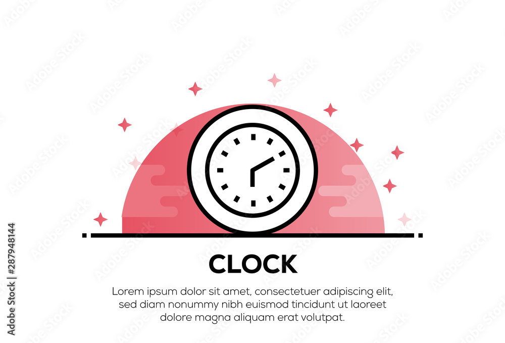 Wall mural clock icon concept