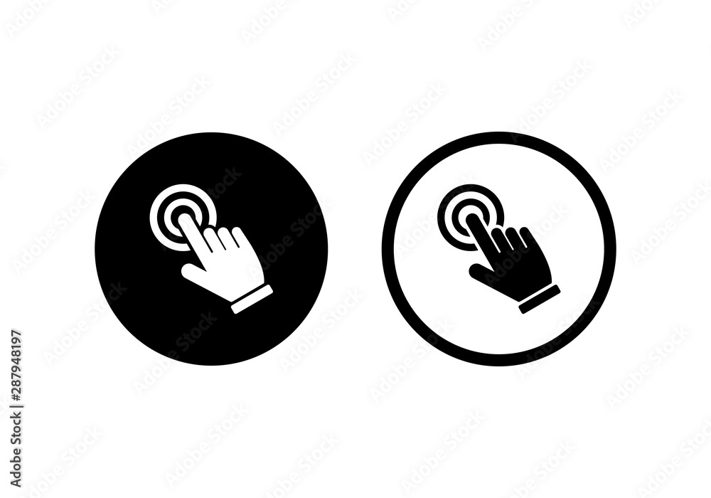 Wall mural hand cursor click icon symbol vector