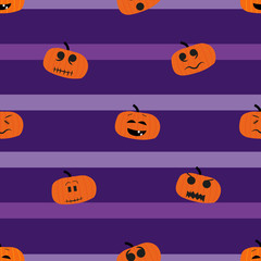 Seamless pattern with pumpkins. Texture, pattern or gift wrapping for Halloween