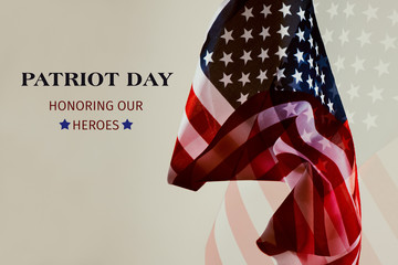 text patriot day honoring our heroes.