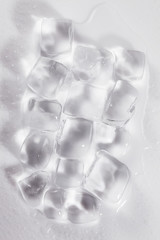 Ice on white background.