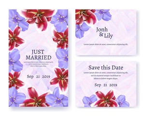 Invitation and Greeting Text Card Set for Wedding
