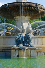 fountain “la rotonde” in the city of  aix en provence -france