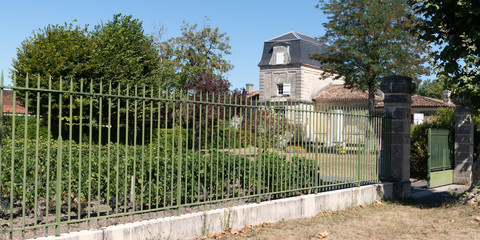 Chateau and vineyard in Margaux médoc Bordeaux, France