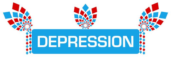Obraz premium Depression Red Blue Floral Elements 