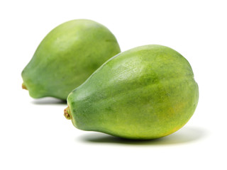 Papaya fruit isolated on a white background