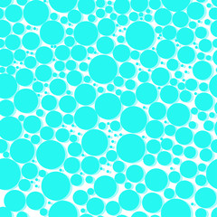  Geometric seamless pattern. Turquoise bubbles on a white background. Blue abstract background.