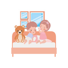 cute little kids babies in the bedroom characters