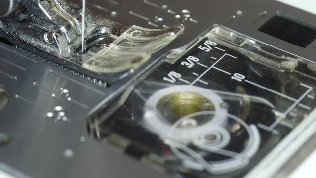 Sewing machine parts in macro
