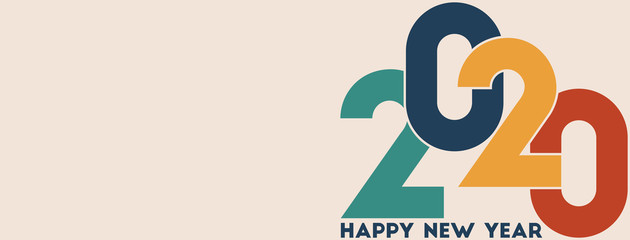 2020 Happy New Year background. Brochure design template, card, banner. Vector illustration