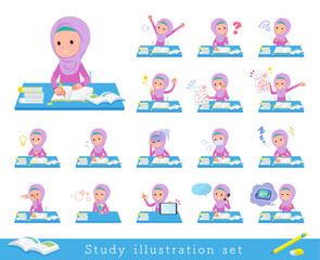 Fototapeta premium flat type Arab girl_Study