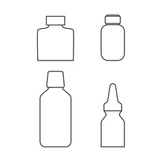 set of medicine bottles- vector illustration