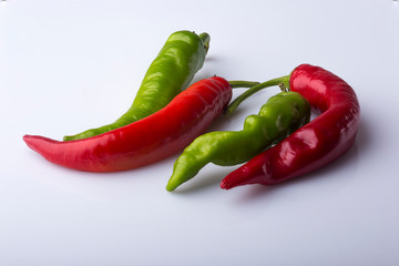 hot hot pepper on a white background, isolate